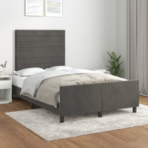 vidaXL Bedframe zonder matras 120x190 cm fluweel donkergrijs