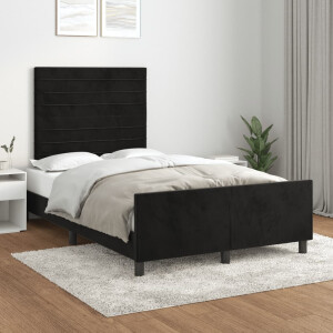 vidaXL Bedframe zonder matras 120x190 cm fluweel zwart