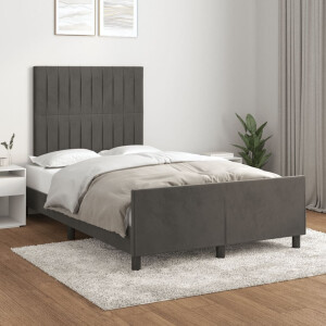 vidaXL Bedframe zonder matras 120x190 cm fluweel donkergrijs