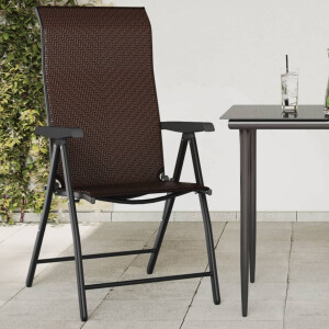 vidaXL Tuinstoelen 4 st inklapbaar poly rattan bruin
