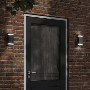 vidaXL Buitenwandlamp roestvrij staal zwart