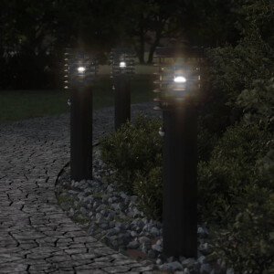 vidaXL Vloerlamp voor buiten met sensor 60 cm roestvrijstaal zwart
