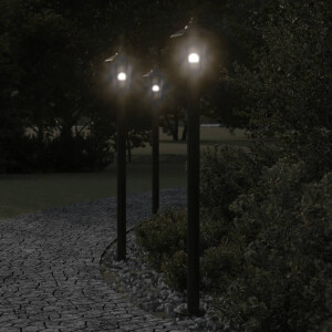 vidaXL Vloerlamp voor buiten 120 cm roestvrijstaal zwart