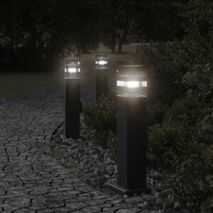 vidaXL Buitenvloerlampen 3 st met stopcontact 50 cm aluminium zwart