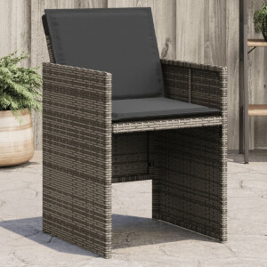 vidaXL Tuinstoelen 4 st met kussens poly rattan grijs
