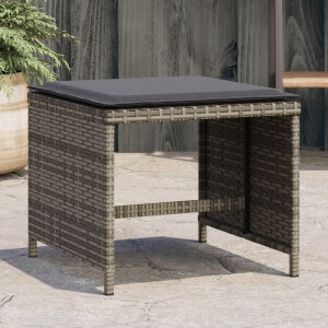 vidaXL Tuinkrukken 4 st met kussens 40x40x35 cm poly rattan grijs