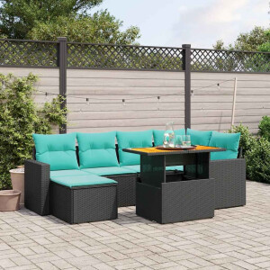 vidaXL 11-delige Tuinset met kussens poly rattan beige