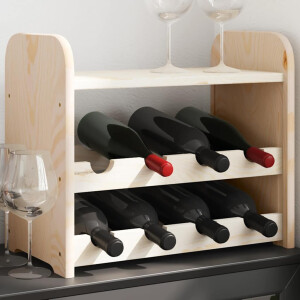 vidaXL Wijnrek met bovenblad 43x25x37 cm massief grenenhout