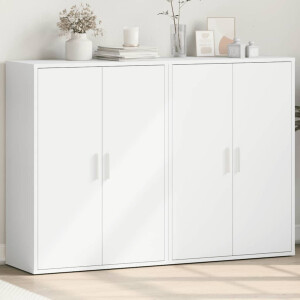 vidaXL Dressoirs 2 st 60x31x84 cm bewerkt hout wit