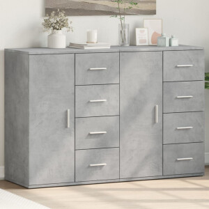 vidaXL Dressoirs 2 st 59x39x80 cm bewerkt hout betongrijs