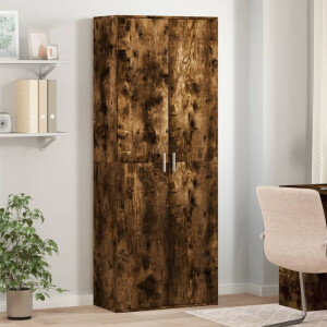 vidaXL Hoge kast 70x35x180 cm bewerkt hout gerookt eikenkleurig
