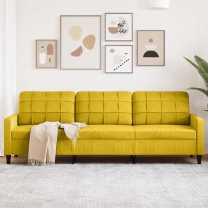 vidaXL Driezitsbank 210 cm fluweel geel