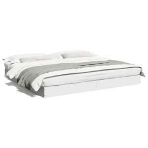 vidaXL Bedframe zonder matras 180x200 cm spaanplaat wit