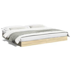 vidaXL Bedframe zonder matras hout sonoma eikenkleurig 180x200 cm