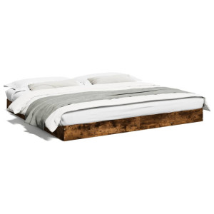 vidaXL Bedframe zonder matras hout gerookt eikenkleurig 180x200 cm