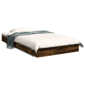 vidaXL Bedframe zonder matras hout gerookt eikenkleurig 100x200 cm