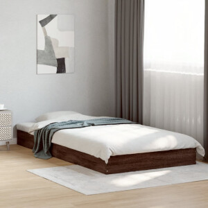vidaXL Bedframe zonder matras bewerkt hout bruin eikenkleur 100x200 cm