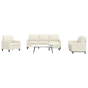 vidaXL 4-delige Loungeset met kussens fluweel crèmekleurig