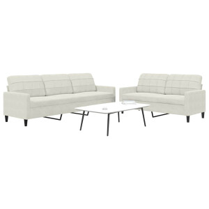 vidaXL 2-delige Loungeset met kussens fluweel crèmekleurig