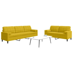 vidaXL 2-delige Loungeset met kussens en bolsters fluweel geel