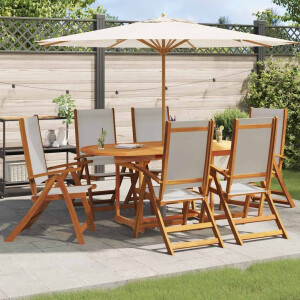 vidaXL Tuinstoelen inklapbaar 6 st massief acaciahout en textileen