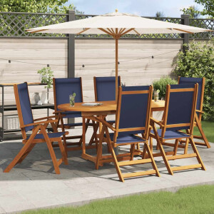 vidaXL Tuinstoelen inklapbaar 6 st massief acaciahout en textileen