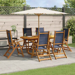 vidaXL 7-delige Tuinset massief acaciahout en textileen