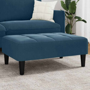 vidaXL Voetenbank 77x55x31 cm fluweel blauw