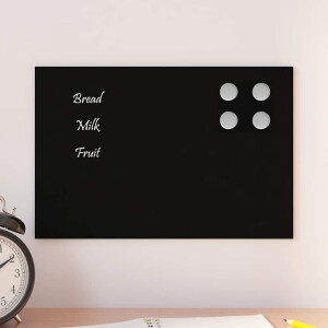 vidaXL Magneetbord voor aan de wand 30x20 cm gehard glas zwart