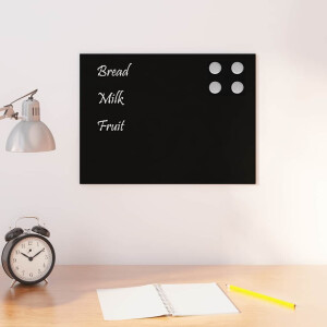 vidaXL Magneetbord voor aan de wand 40x30 cm gehard glas zwart