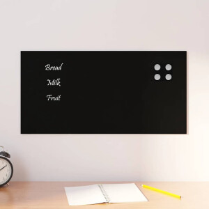 vidaXL Magneetbord voor aan de wand 60x30 cm gehard glas zwart