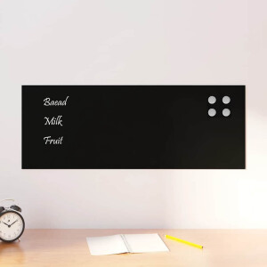 vidaXL Magneetbord voor aan de wand 80x30 cm gehard glas zwart