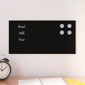 vidaXL Magneetbord voor aan de wand 40x20 cm gehard glas zwart