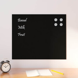 vidaXL Magneetbord voor aan de wand 60x50 cm gehard glas zwart