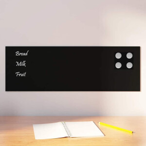 vidaXL Wandbord wandmontage 60x20 cm gehard glas zwart