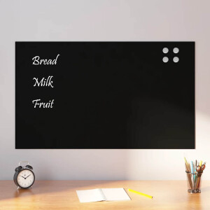 vidaXL Wandbord 100x60 cm gehard glas zwart