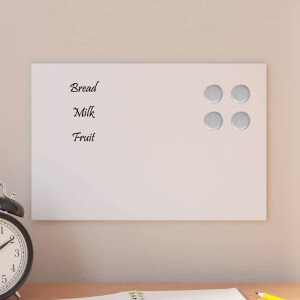vidaXL Magneetbord voor aan de wand 30x20 cm gehard glas wit