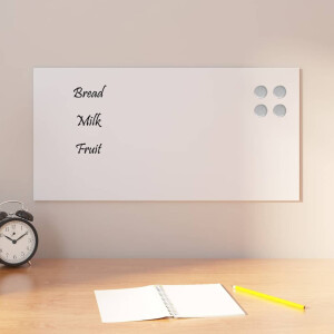 vidaXL Magneetbord voor aan de wand 60x30 cm gehard glas wit
