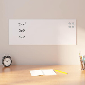 vidaXL Magneetbord voor aan de wand 80x30 cm gehard glas wit