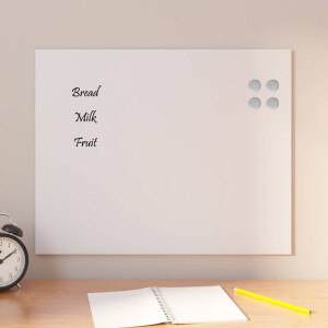 vidaXL Magneetbord voor aan de wand 50x40 cm gehard glas wit