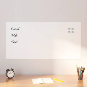 vidaXL Magneetbord voor aan de wand 100x50 cm gehard glas wit