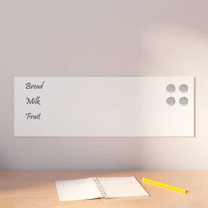 vidaXL Wandbord wandmontage 60x20 cm gehard glas wit