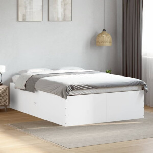 vidaXL Bedframe bewerkt hout wit 135x190 cm