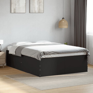 vidaXL Bedframe bewerkt hout zwart 120x190 cm