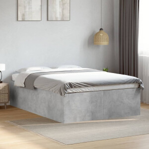vidaXL Bedframe bewerkt hout betongrijs 120x190 cm