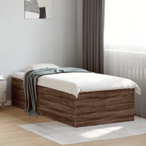 vidaXL Bedframe bewerkt hout bruin eikenkleur 75x190 cm