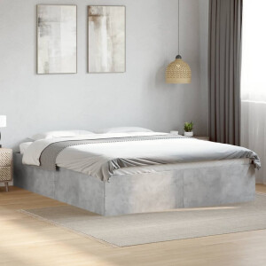 vidaXL Bedframe bewerkt hout betongrijs 150x200 cm