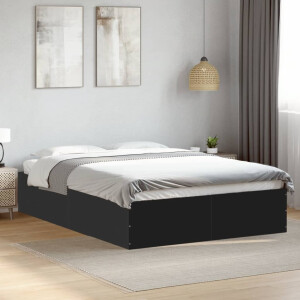 vidaXL Bedframe bewerkt hout zwart 120x190 cm