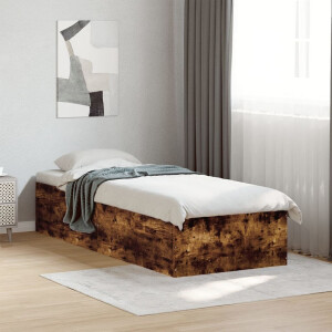 vidaXL Bedframe bewerkt hout gerookt eikenkleurig 100x200 cm