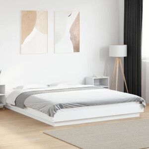 vidaXL Bedframe bewerkt hout wit 160x200 cm